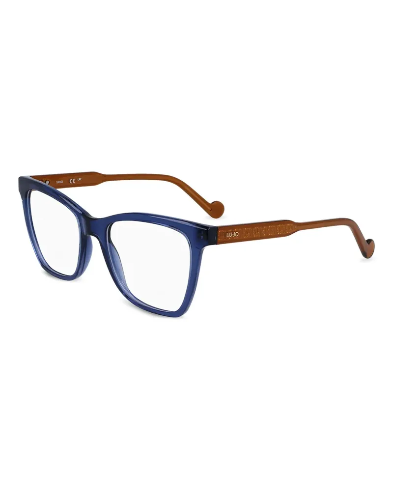Liu Jo Brille mit Logo-Print - Blau Blau