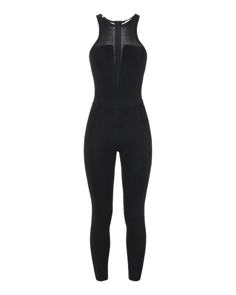 Elisabetta Franchi Gestrickter Jumpsuit - Schwarz Schwarz