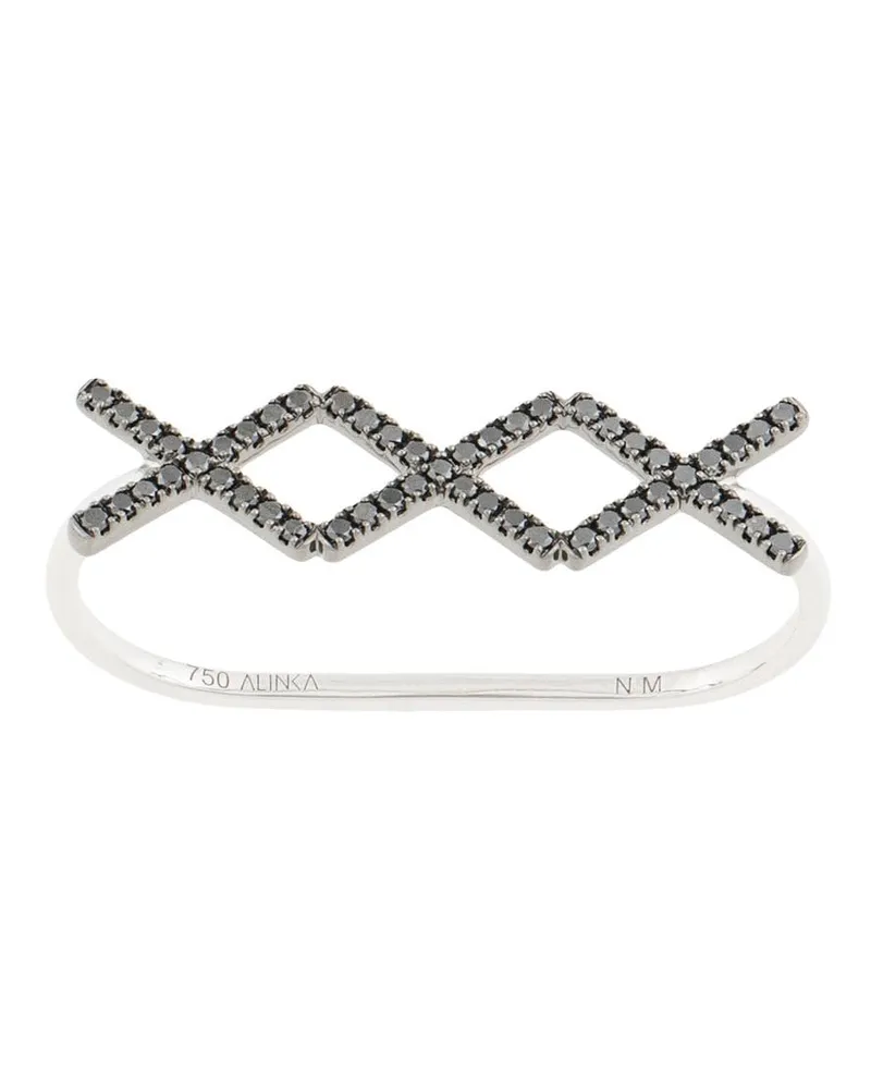 Alinka 18kt 'Katia Trio' Drei-Finger-Weißgoldring mit Diamanten - Silber Silber