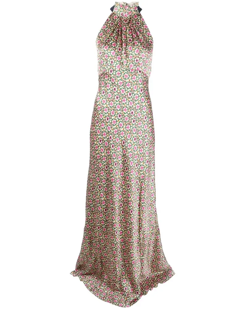 Saloni Michelle Abendkleid mit Neckholder - Gelb Gelb