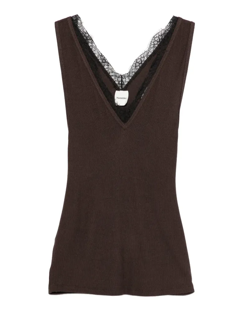 Nanushka Siara Tanktop mit V-Ausschnitt - Braun Braun