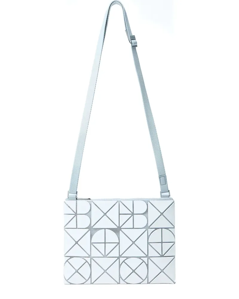 Issey Miyake Font Schultertasche mit geometrischer Kachel - Weiß Weiß