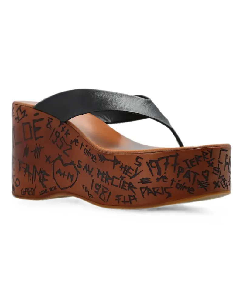 Chloé Maxime Sandalen mit Graffiti-Print - Schwarz Schwarz