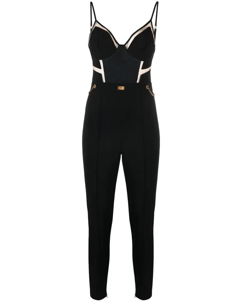 Elisabetta Franchi Jumpsuit mit Tülleinsätzen - Schwarz Schwarz