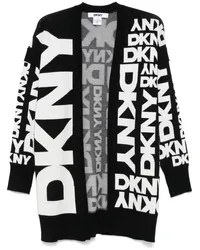 DKNY logo-jacquard cardigan Schwarz