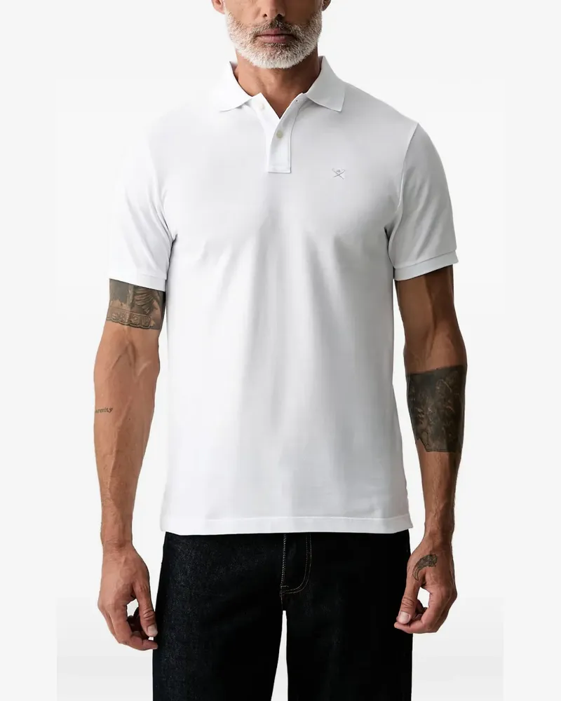 Hackett Poloshirt mit Logo-Stickerei - Weiß Weiß