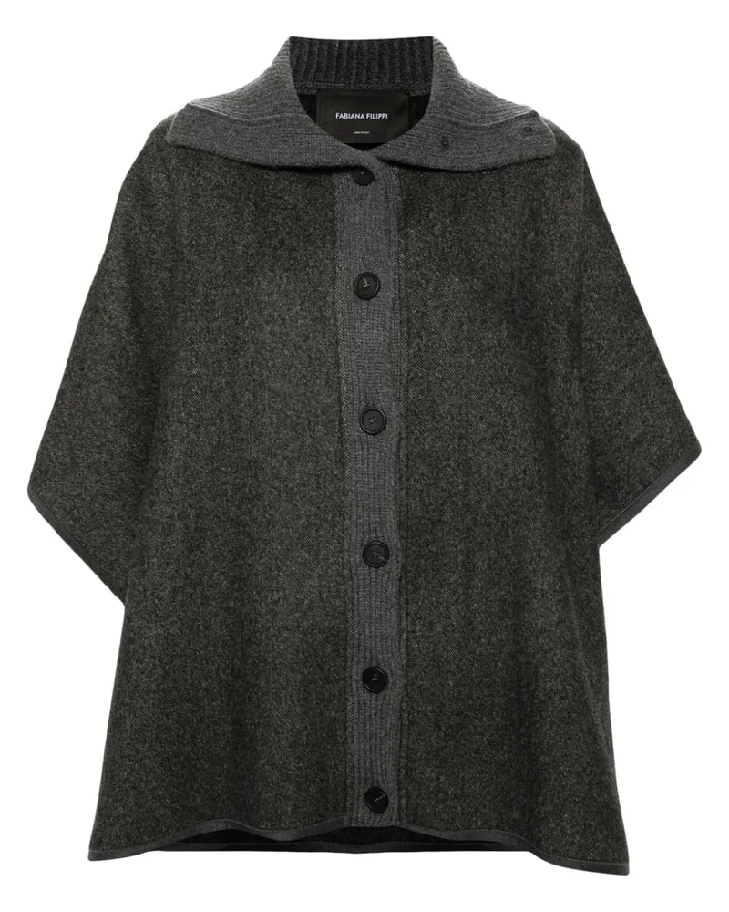 Fabiana Filippi Doppeltes Filo Diamante Cape mit Diagonalen - Grau Grau