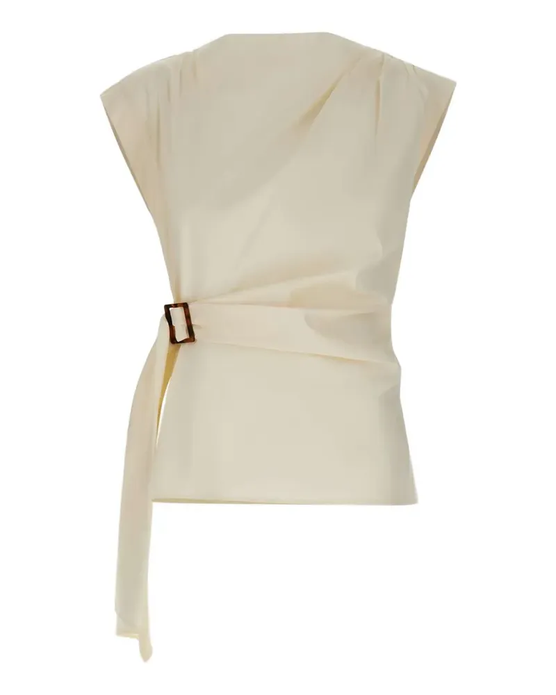 MARELLA draped buckle-closure top - Weiß Weiß