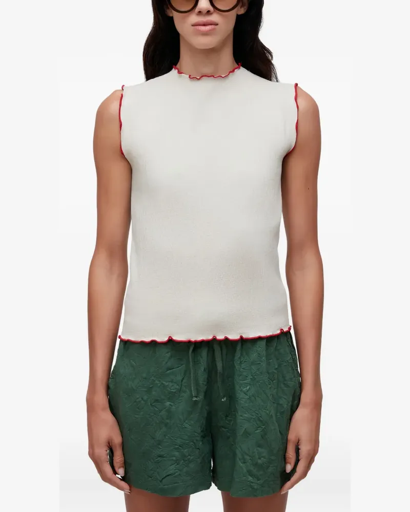 Osklen Oberteil mit Rüschenborten - Weiß Weiß