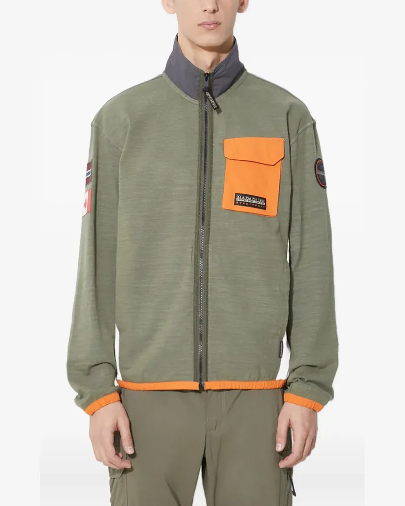 Napapijri zip flags sweater - Grün Grün