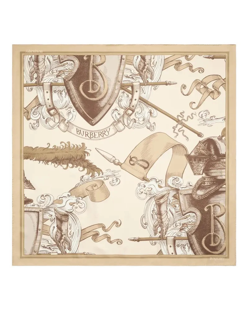 Burberry Etched Knight Seidenschal mit Print - Nude Nude