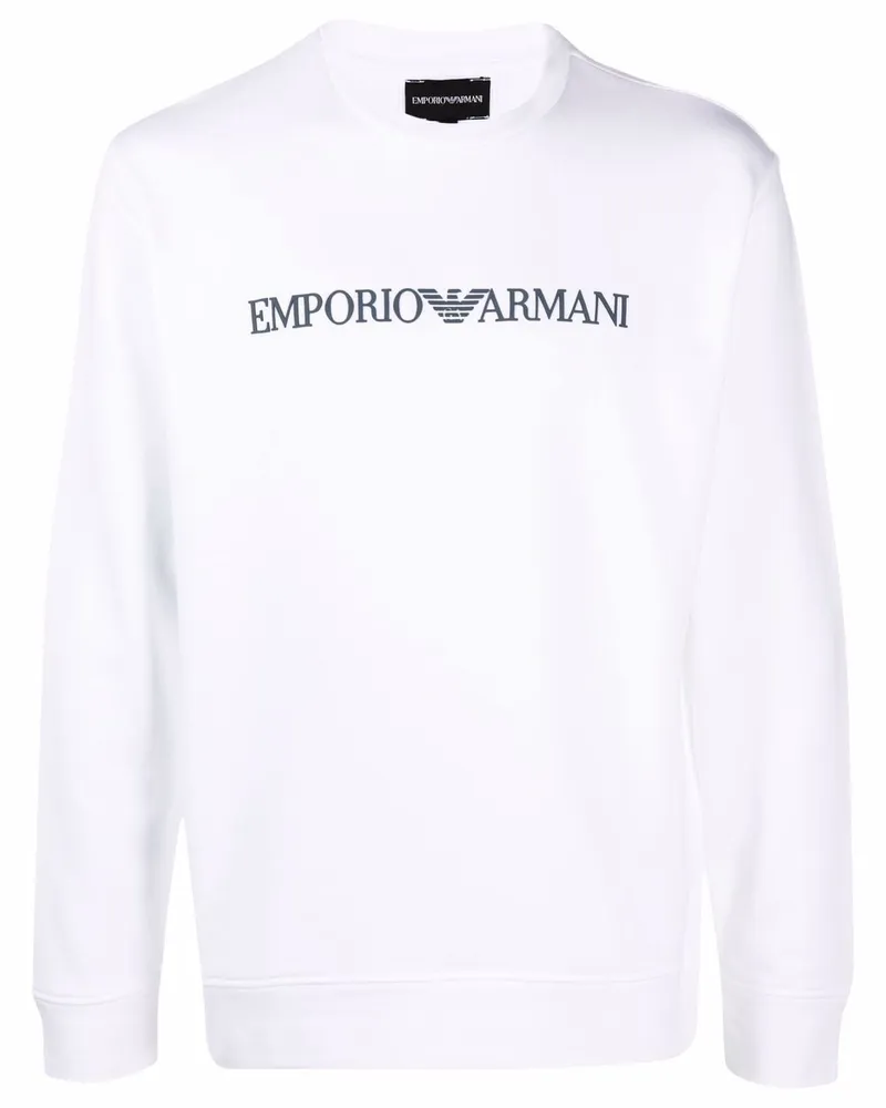 Emporio Armani Sweatshirt mit Logo-Print Weiß