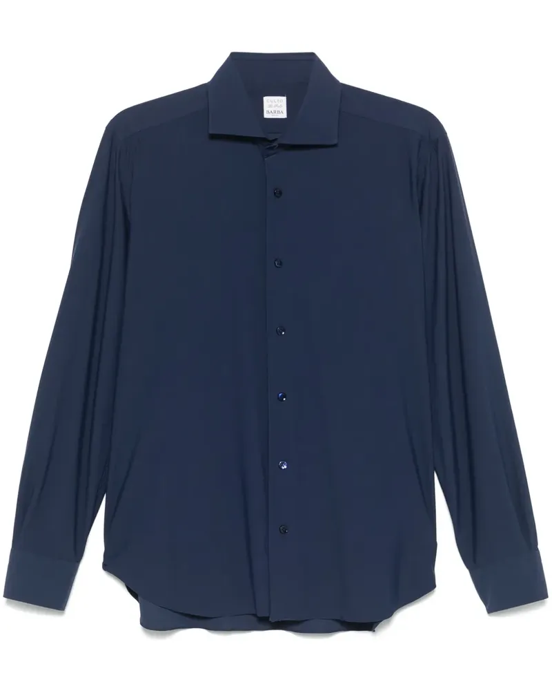 BARBA Klassisches Jerseyhemd - Blau Blau