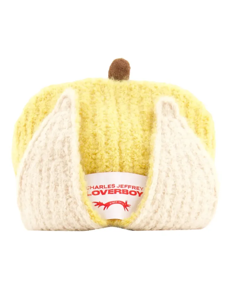 Charles Jeffrey Loverboy Banana Beanie mit Perlenkragen - Gelb Gelb