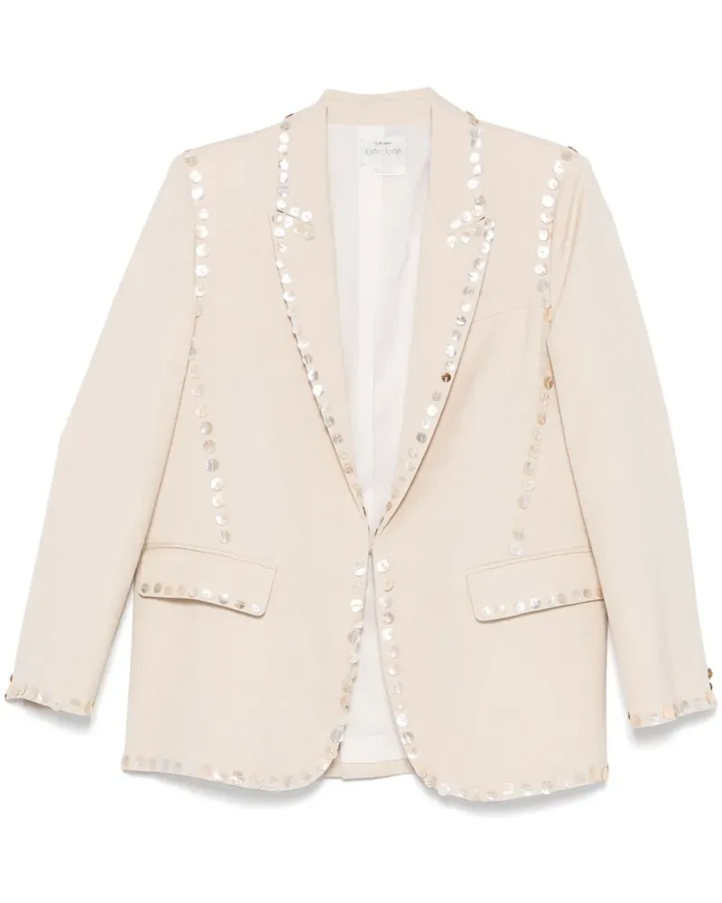 forte_forte Blazer mit dekorativen Knöpfen - Nude Nude
