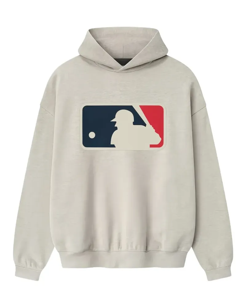 Fear of God logo-patch drop-shoulder hoodie - Grau Grau