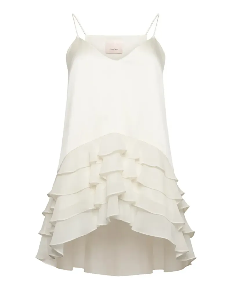 Cinq à Sept ruffled V-neck top - Nude Nude