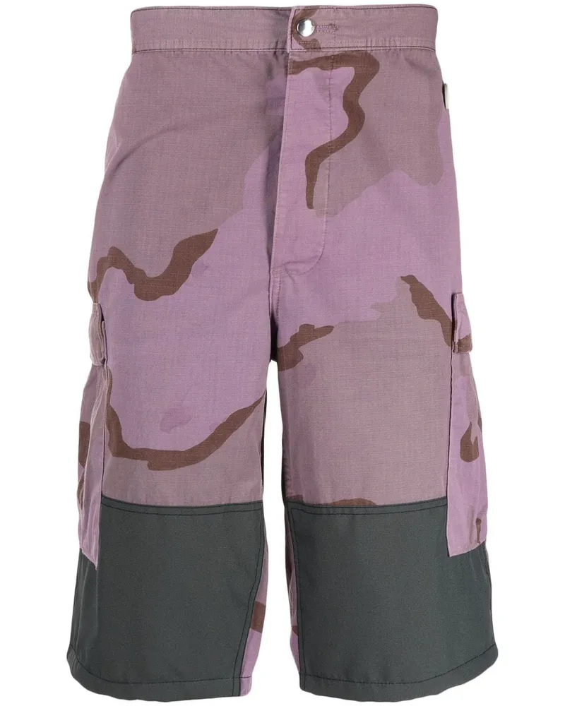 OAMC Cargo-Shorts mit Camouflagemuster - Violett Violett
