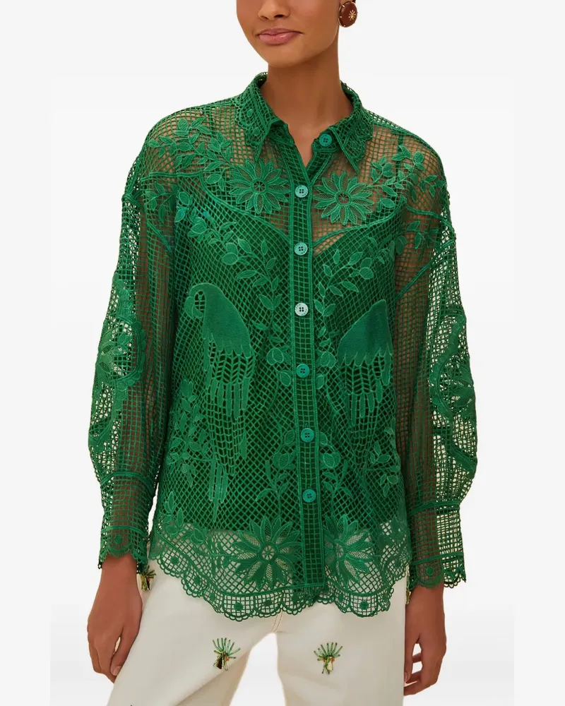 FARM Rio lace buttoned top - Grün Grün