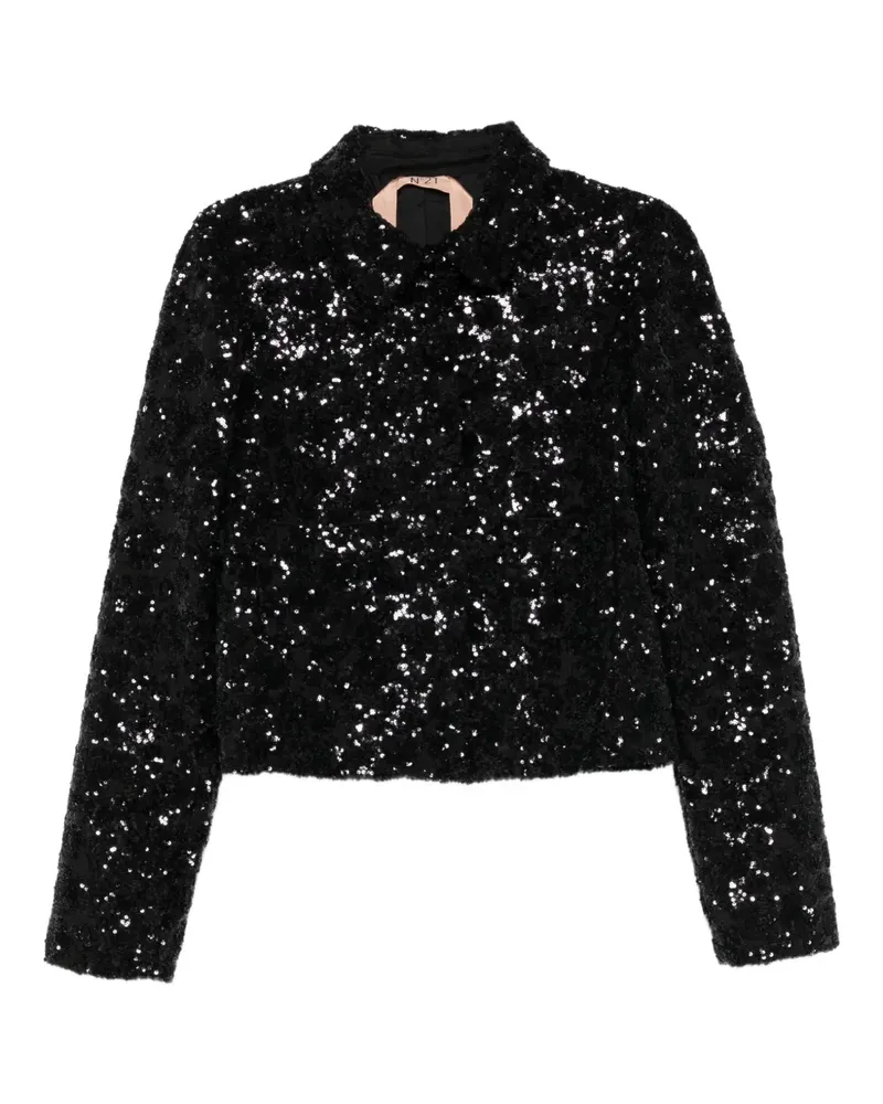 N° 21 Jacke mit Pailletten - Schwarz Schwarz