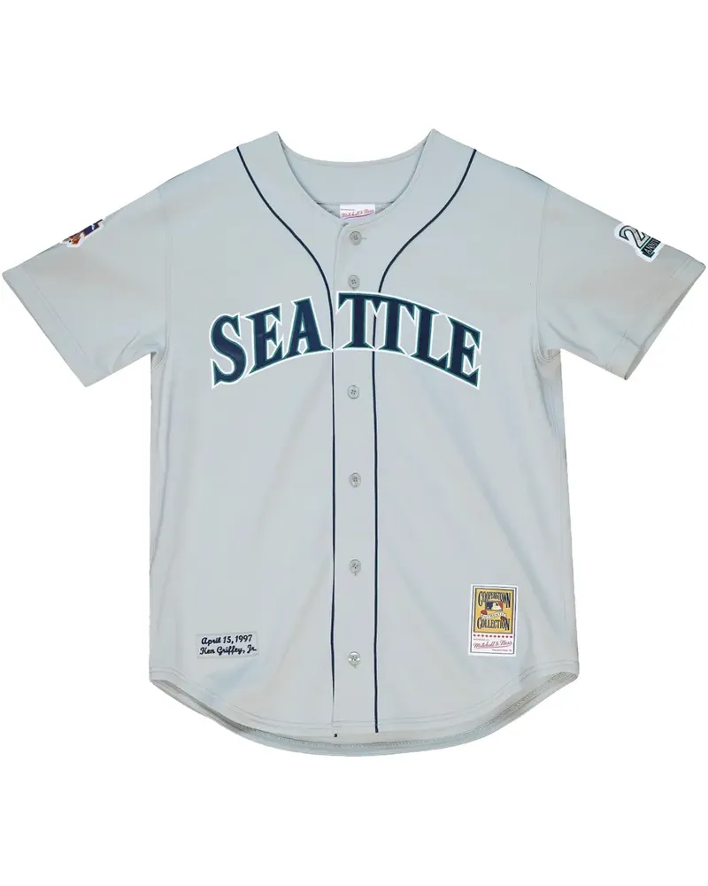 Mitchell & Ness MLB Seattle Mariners Cooperstown "20th Anniversary - Grey" Authentic Trikot - Grau Grau