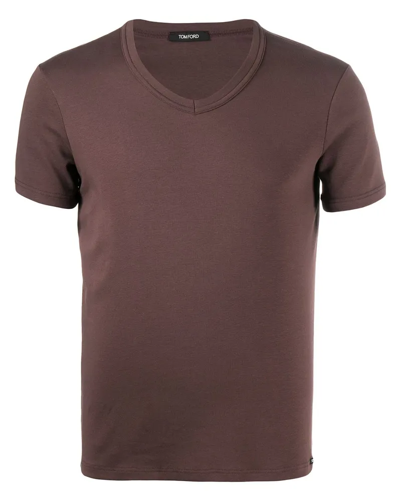 Tom Ford T-Shirt mit V-Ausschnitt - Braun Braun