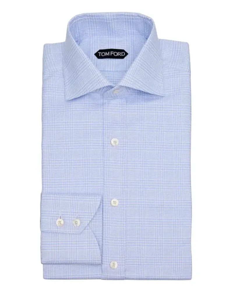 Tom Ford checkered button-down shirt - Blau Blau