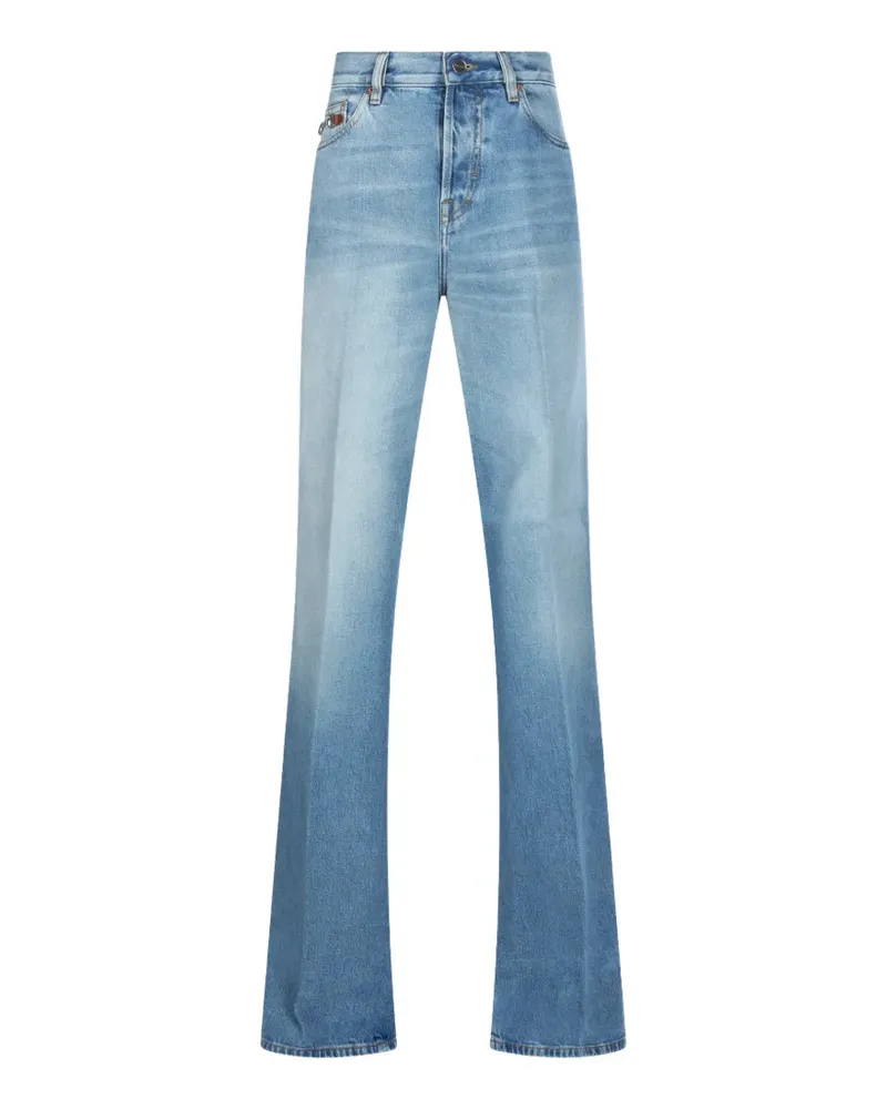 Gucci Schlagjeans mit Logo-Patch - Blau Blau