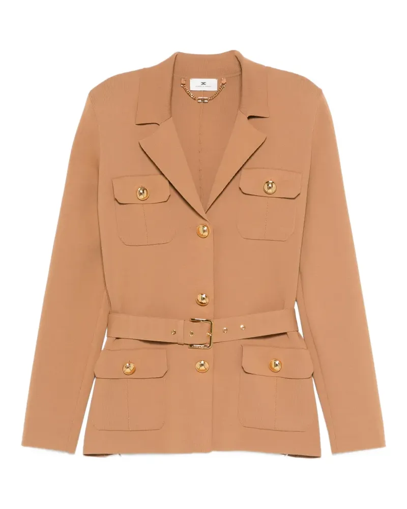 Elisabetta Franchi Jacke mit Knöpfen und Gürtel - Nude Nude