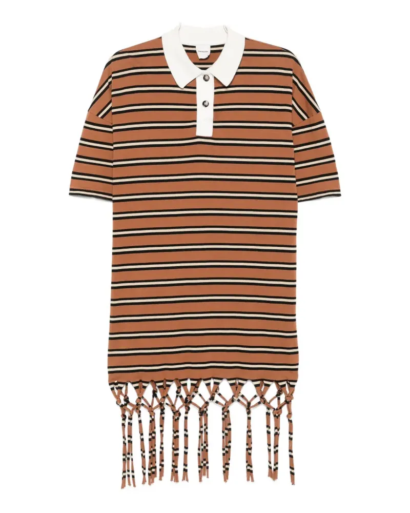 Nanushka Benigna fringed striped mini dress - Braun Braun