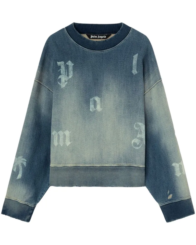 Palm Angels Ausgeblichenes Sweatshirt - Blau Blau