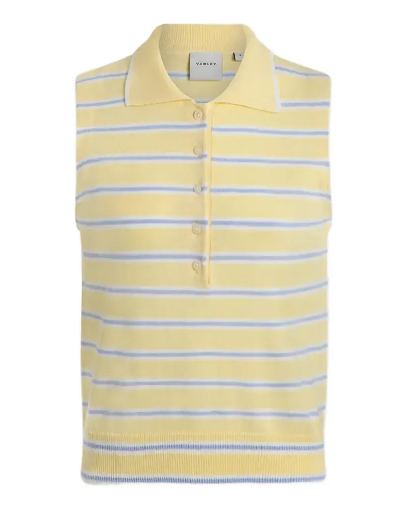Varley Gestreiftes Rue Poloshirt - Gelb Gelb