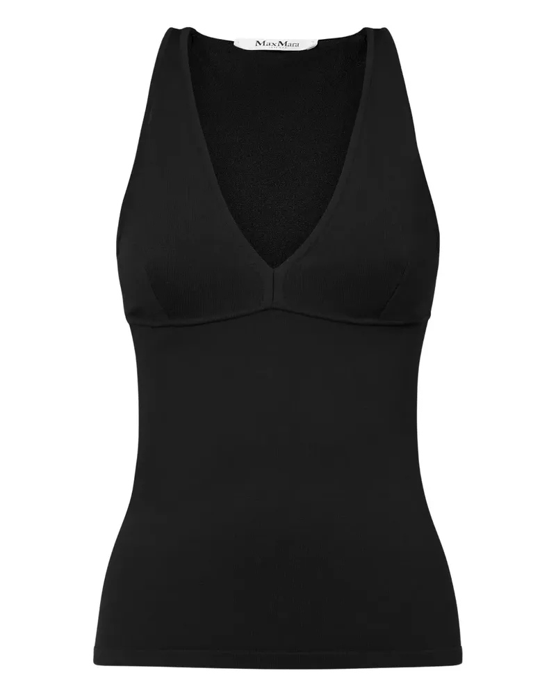 Max Mara Oberteil mit V-Ausschnitt - Schwarz Schwarz