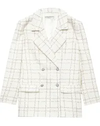 Alessandra Rich Doppelreihiger Tweed-Blazer Weiß