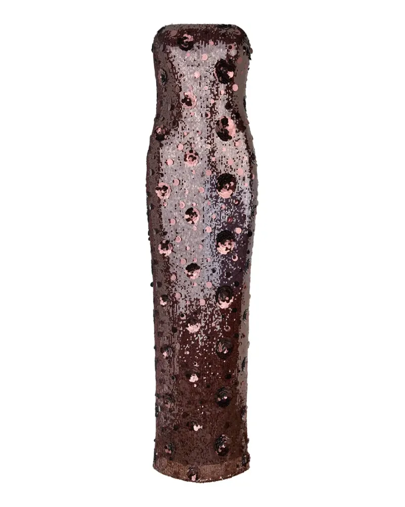ROTATE Birger Christensen Maxikleid mit Pailletten - Braun Braun