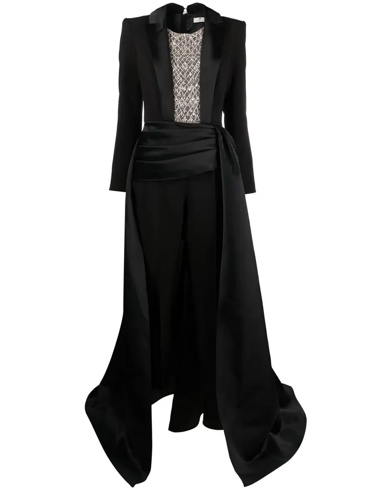 Elisabetta Franchi Jumpsuit mit Smoking-Stil - Schwarz Schwarz