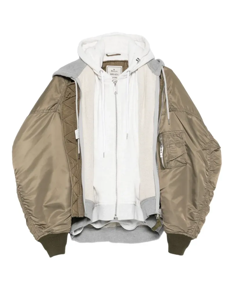 MIHARAYASUHIRO Bomberjacke mit Kontrasteinsätzen - Grün Grün