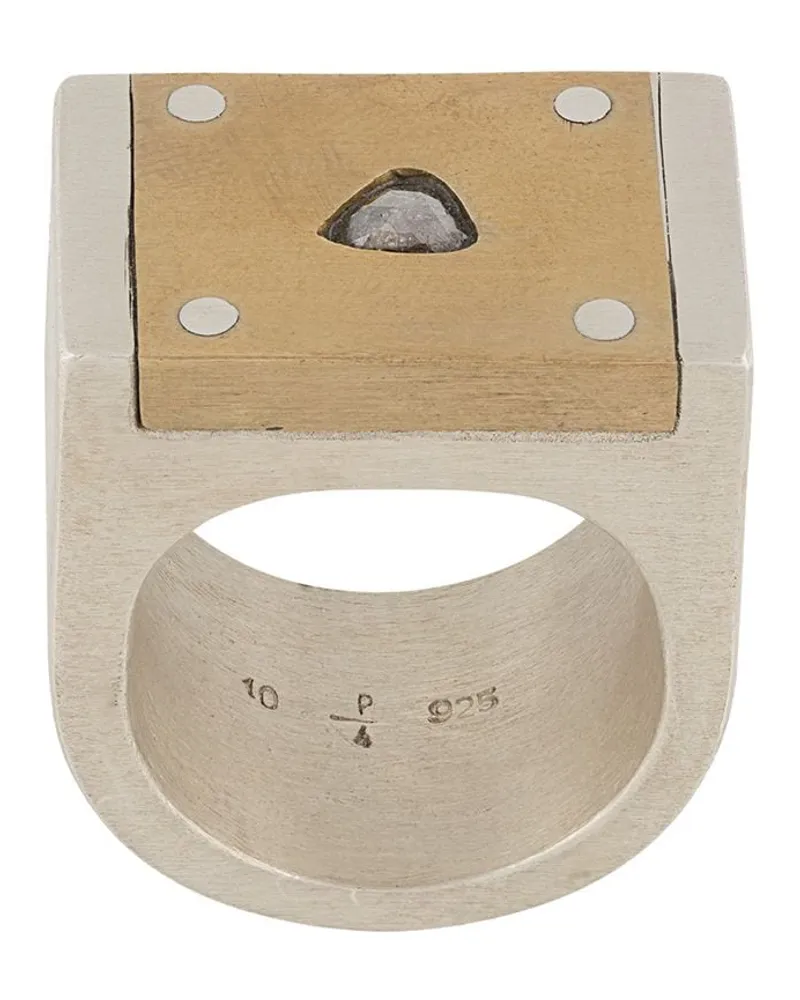 Parts Of Four Plate Single' Ring - Silber Silber
