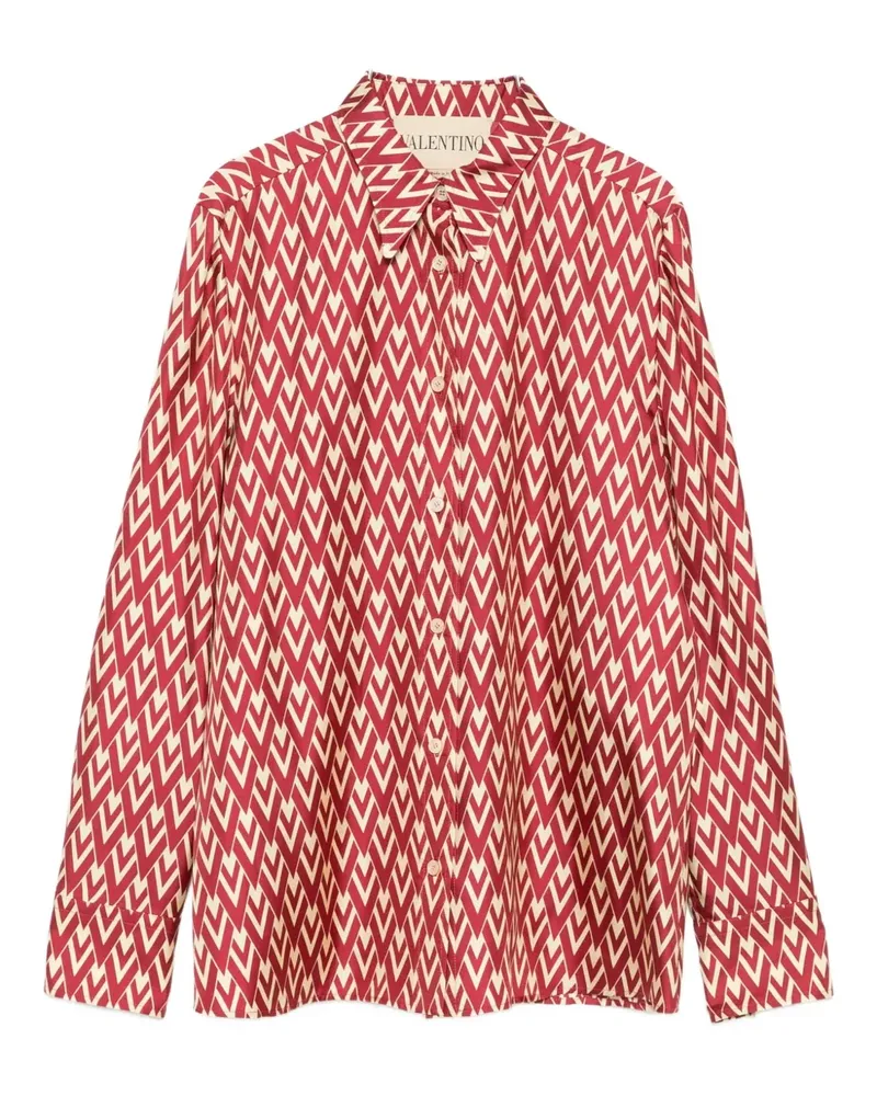 Valentino Garavani Seidenhemd mit geometrischem Print - Rot Rot