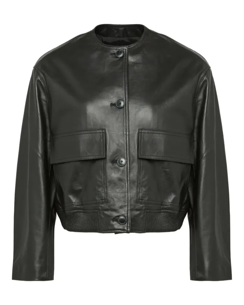Yves Salomon Cropped-Jacke aus Leder - Schwarz Schwarz