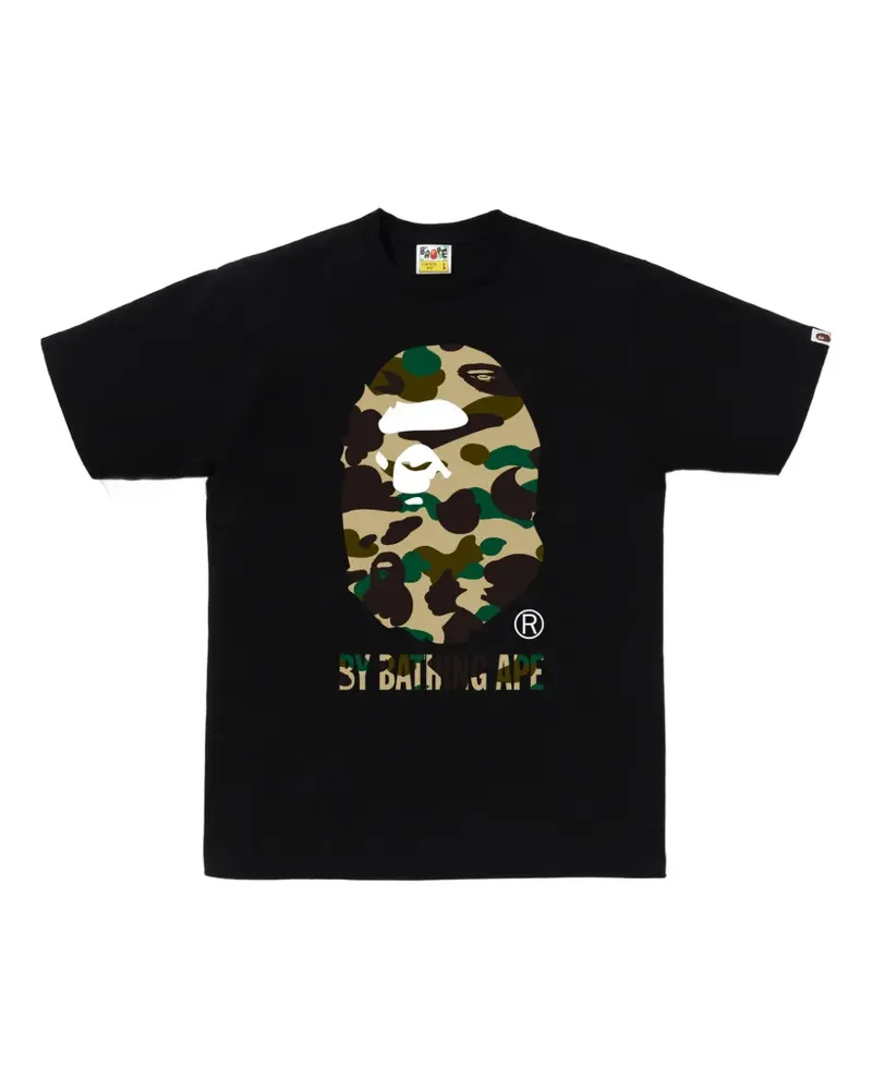 BAPE Ape Head T-Shirt mit Camouflage-Print - Schwarz Schwarz