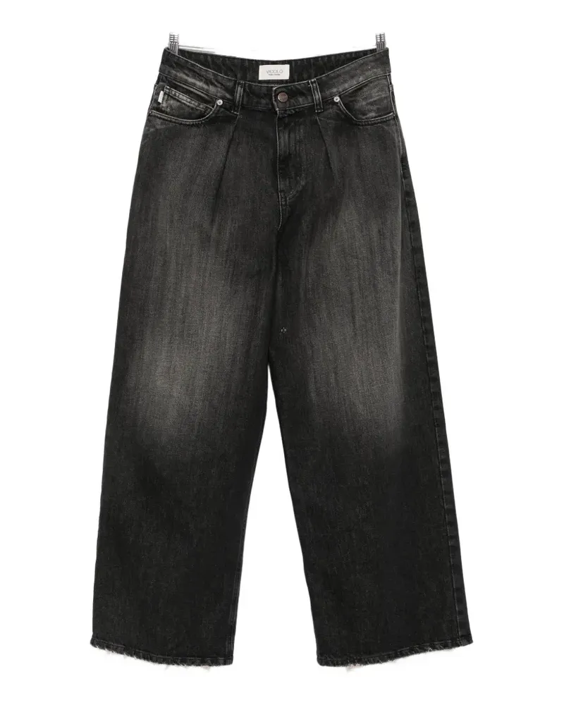 VICOLO Acid-Wash-Jeans mit Falten - Grau Grau