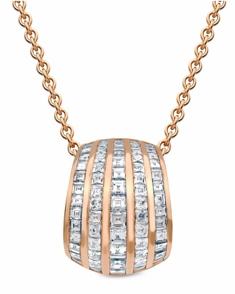 Pragnell 18kt Manhattan Rotgoldhalskette mit Diamanten - Rosa Rosa