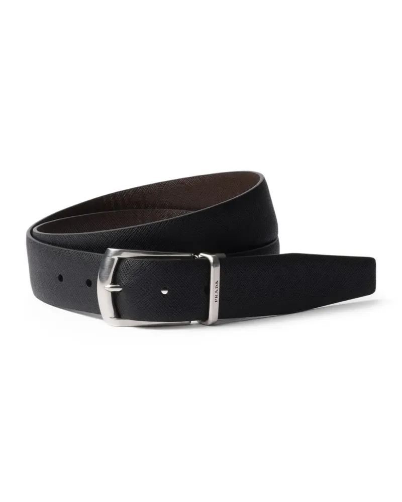 Prada Wendbarer Ledergürtel - Schwarz Schwarz