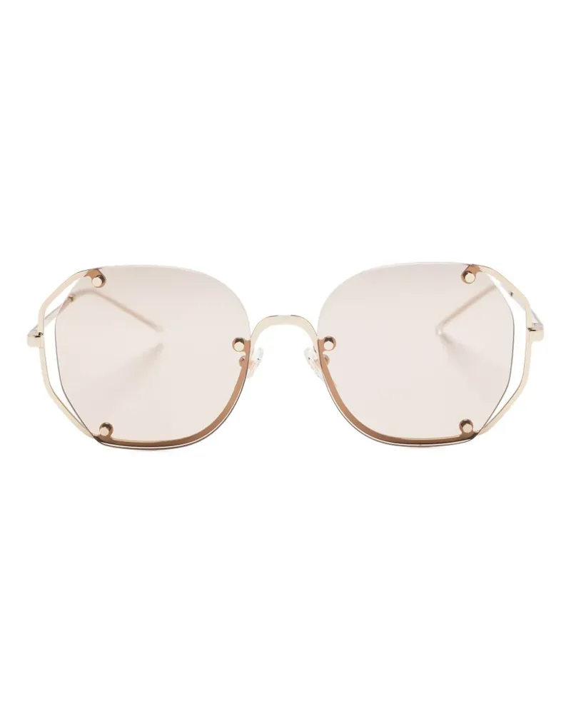 Emporio Armani Sonnenbrille mit geometrischem Gestell - Gold Gold