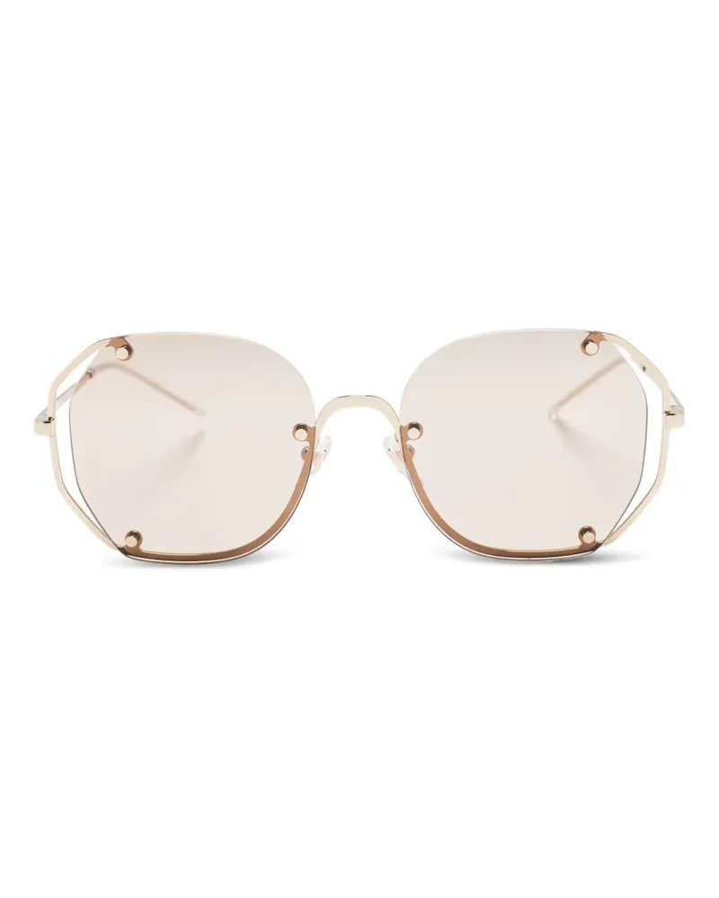 Emporio Armani Sonnenbrille mit geometrischem Gestell - Gold Gold