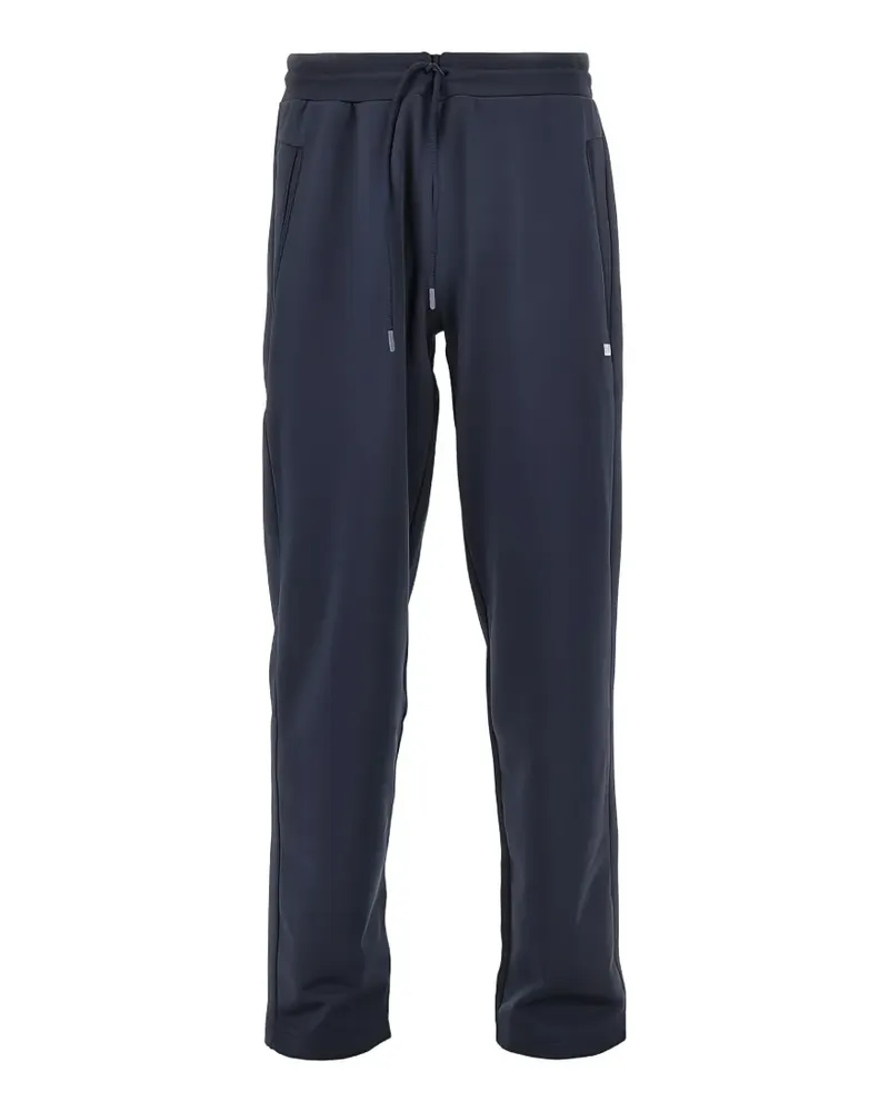 EA7 drawstring logo-plaque track pants - Blau Blau