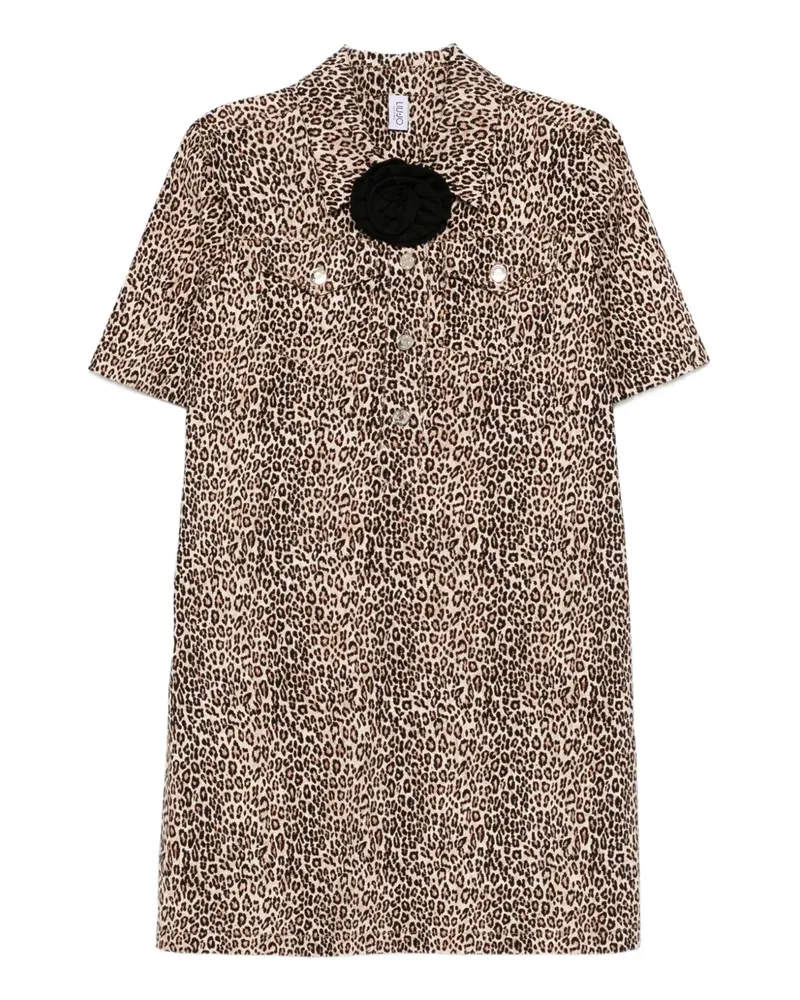 Liu Jo leopard-print button-front dress - Nude Nude