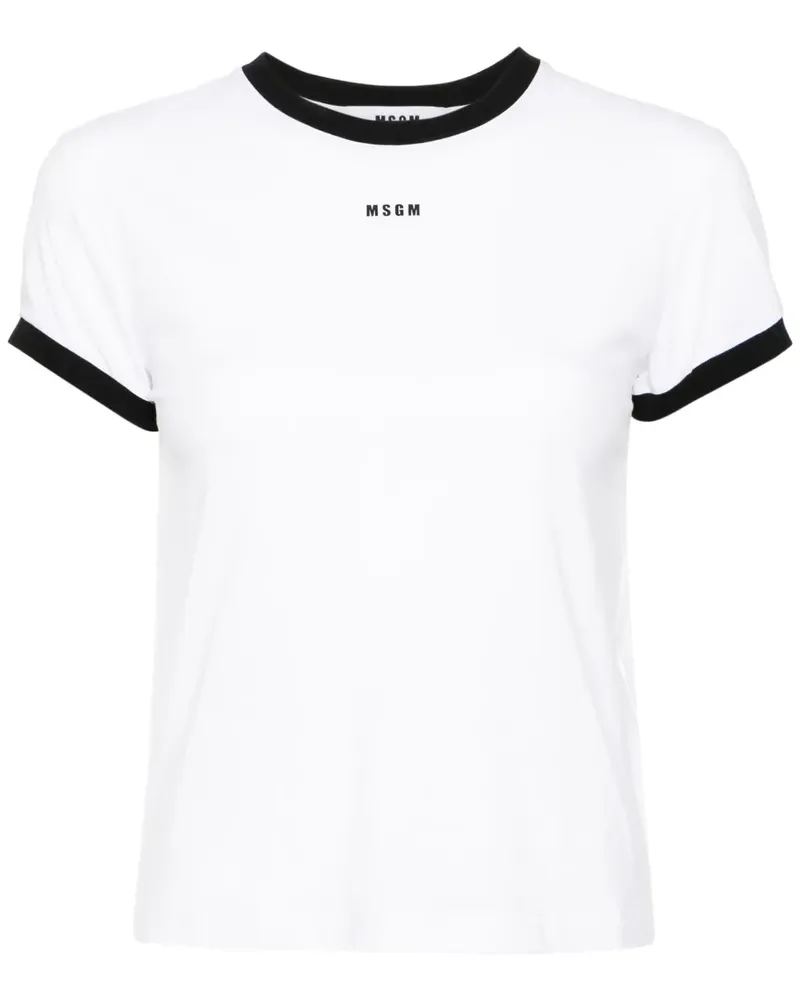 MSGM T-Shirt mit Logo-Print - Weiß Weiß