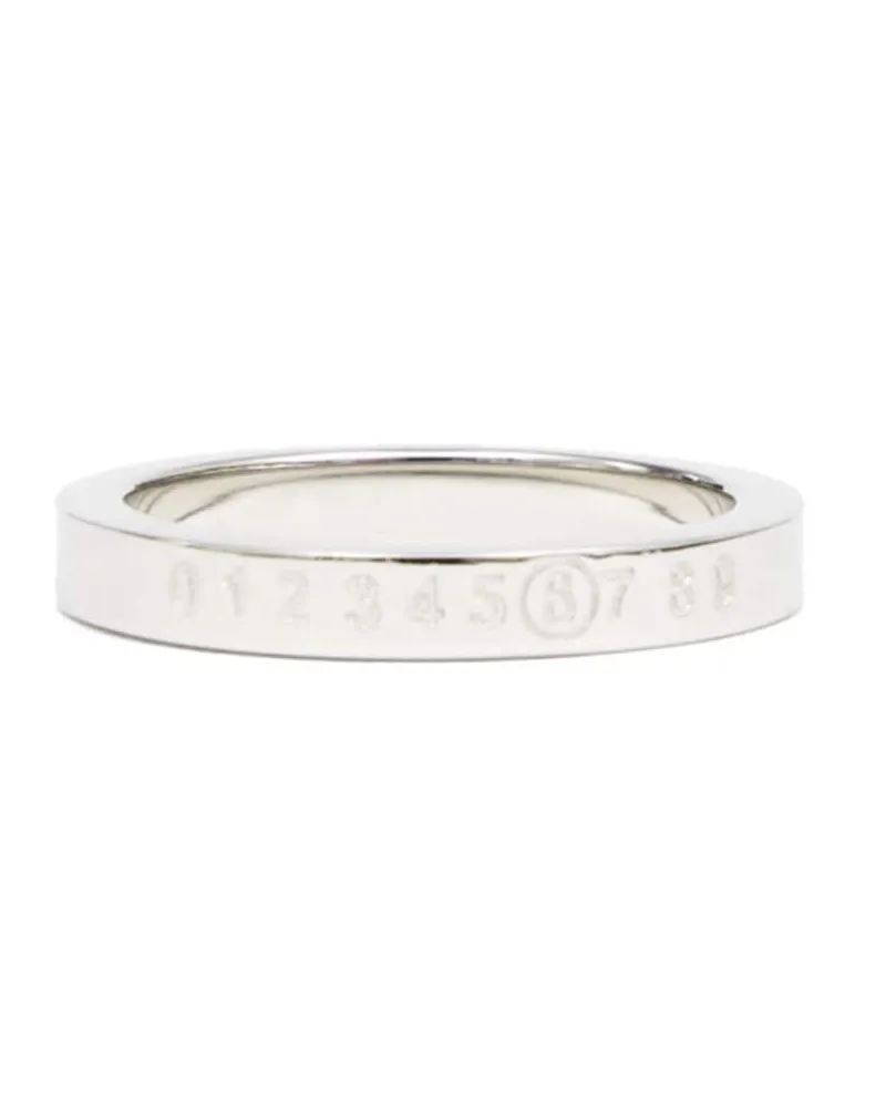 Maison Margiela Polierter Numeric Ring mit Gravur Silber